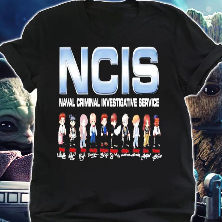 NCIS naval criminal investigative service characters chibi signatures t-shirt