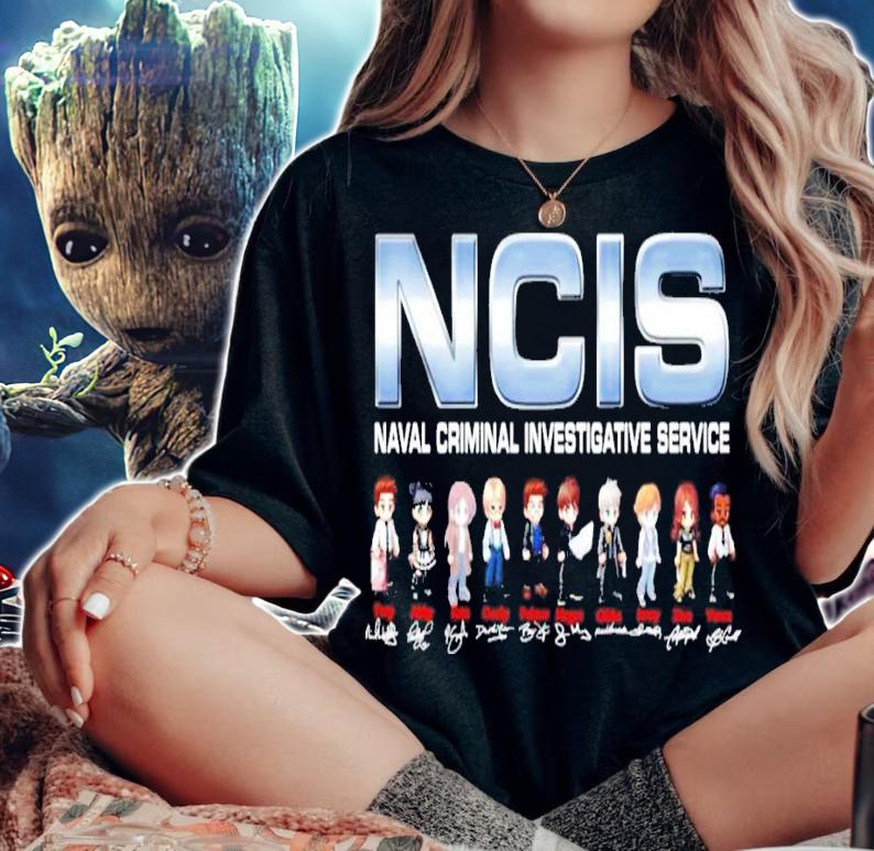 NCIS naval criminal investigative service characters chibi signatures t-shirt