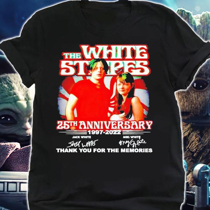 The White Stripes 25th anniversary 1997-2022 thank You for the memories signature T-shirt