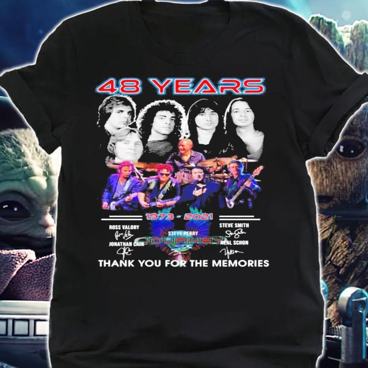 48 Years 1973-2021 Journey Signature Thank You For The Memories Shirt shirt
