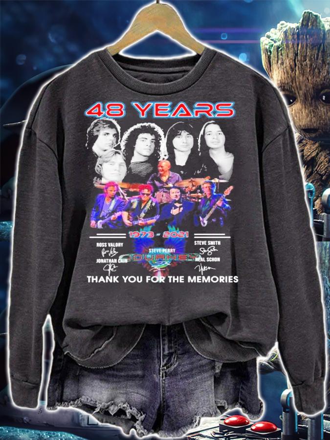 48 Years 1973-2021 Journey Signature Thank You For The Memories Shirt sweatshirt