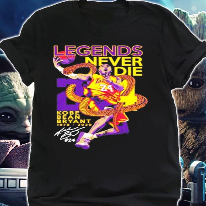 Legends never die Laker 24 Kobe Bean Bryant 1978-2020 signature shirt