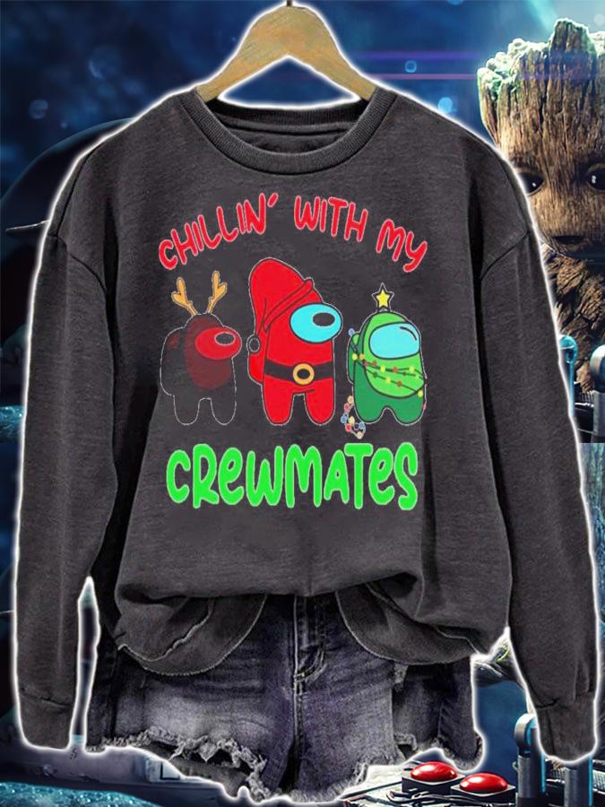 Among Us chillin' with my crewmates Christmas shirt sweatshirt