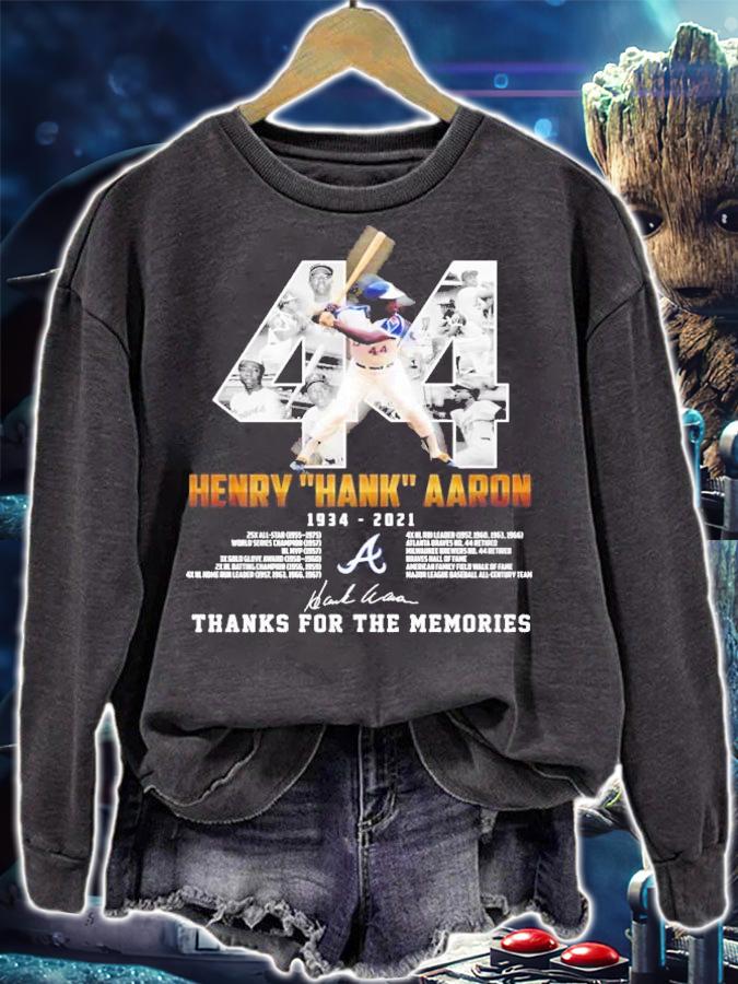 44 Henry Hank Aaron 1934 2021 thanks for the memories shirt sweatshirt
