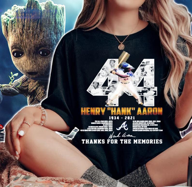44 Henry Hank Aaron 1934 2021 thanks for the memories shirt woman shirt