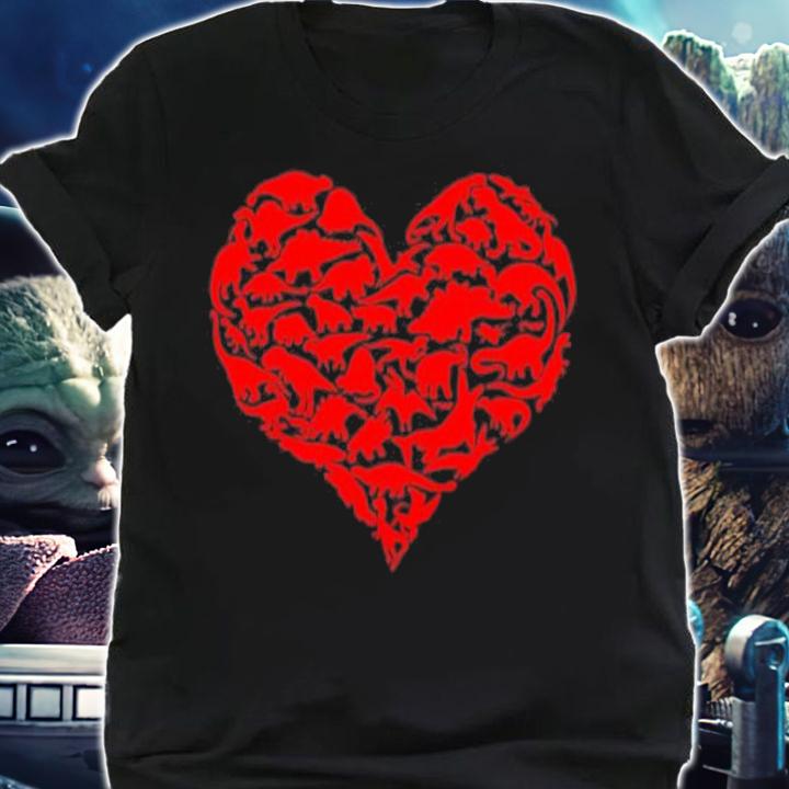 Valentines Day Dinosaur Heart Kids Dino shirt