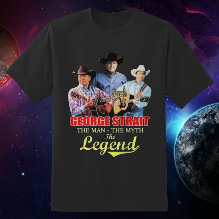 George Strait The Man The Myth The Legend Autograph T-Shirt - Shop Now!
