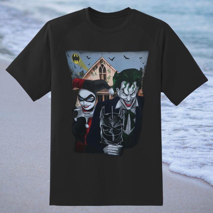 Great Joker And Harley Quinn American Gothic T-Shirt