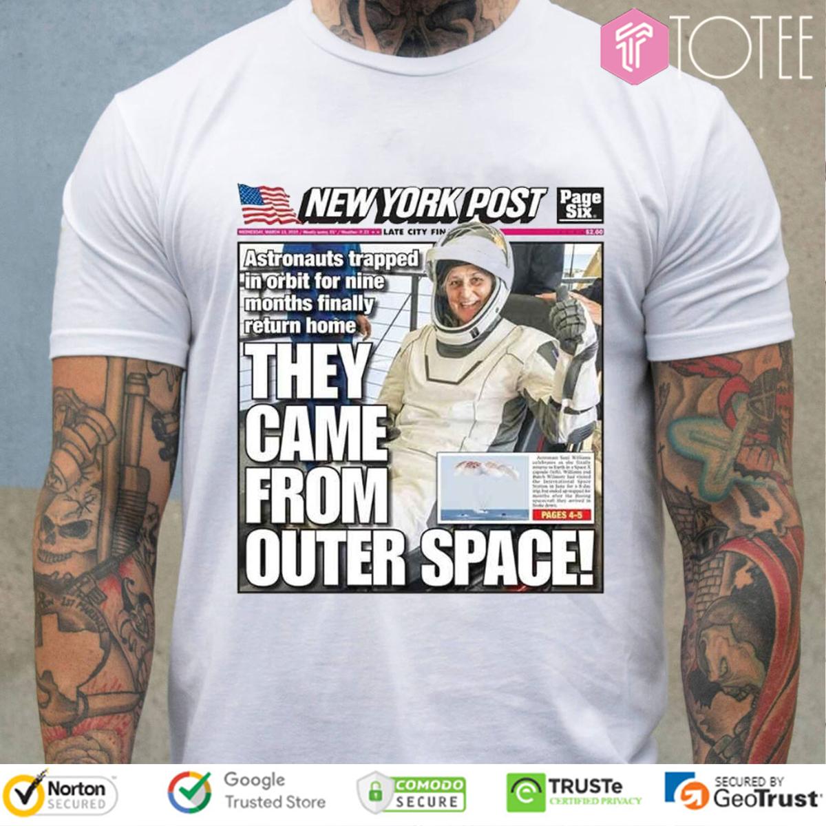 New York Post Astronauts They Come From Outer Space T-Shirt