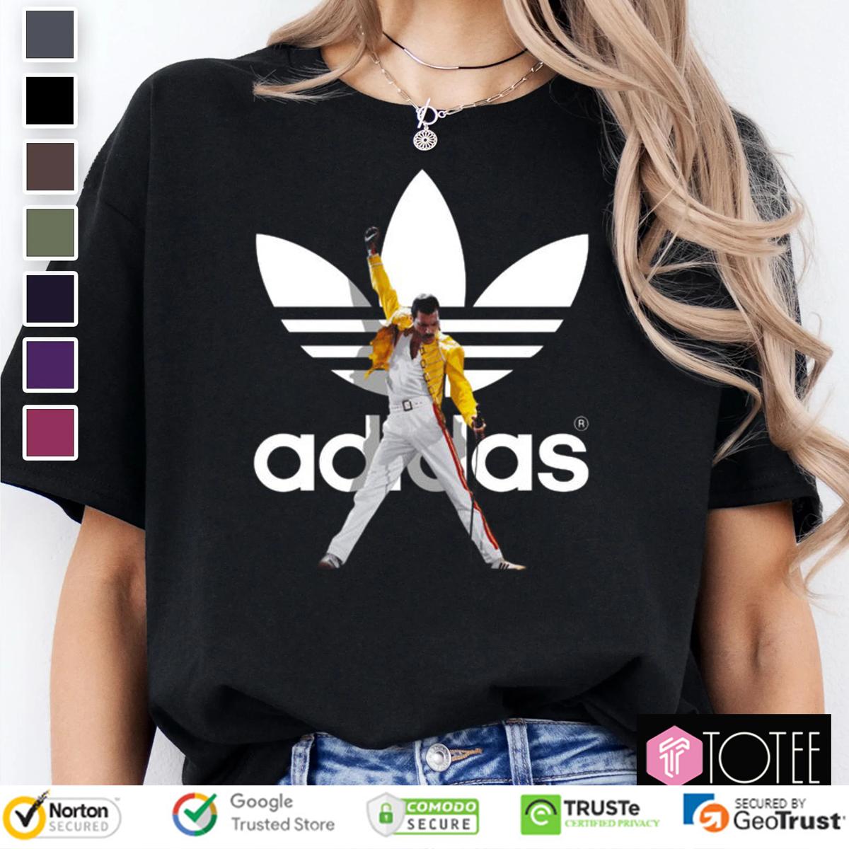 Freddie Mercury Parody Adidas Logo T-Shirt