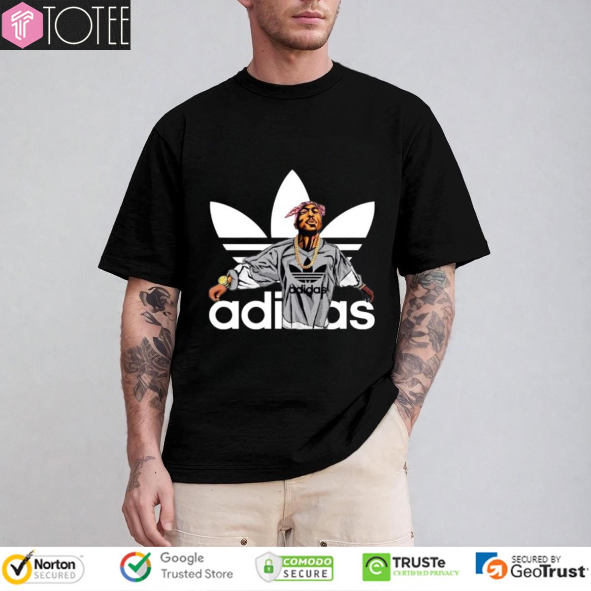 Tupac Shakur Parody Adidas Logo T-Shirt