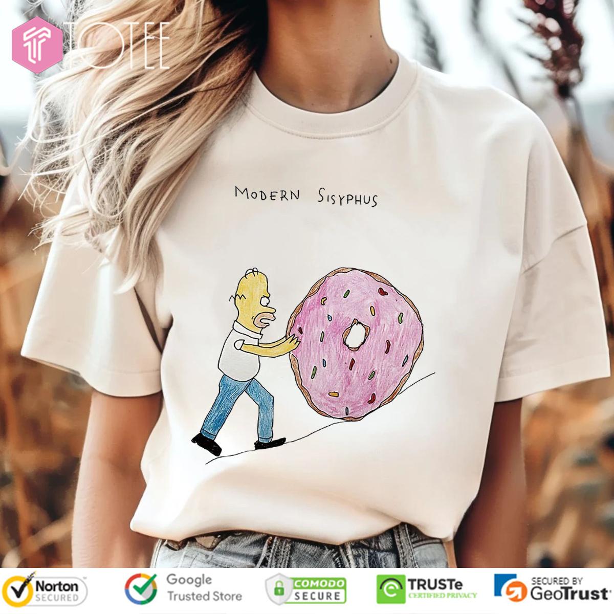 Homer Simpson Modern Sisyphus Donut T-Shirt