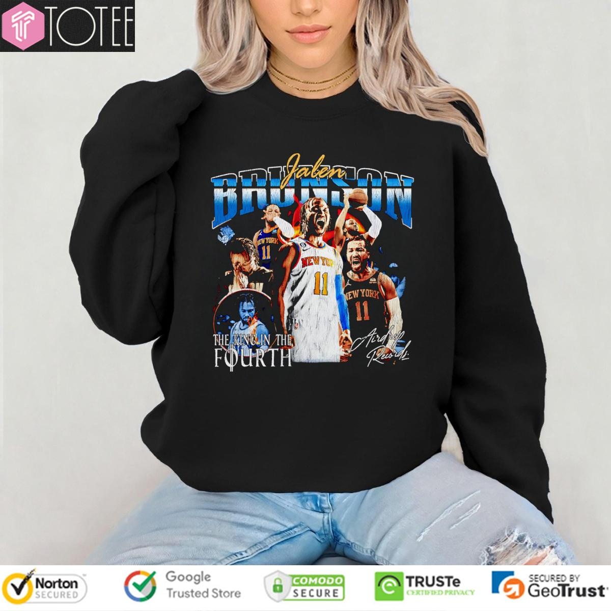 Jalen Brunson The King In The Fourth Knicks Signature Vintage Bootleg sweatshirt