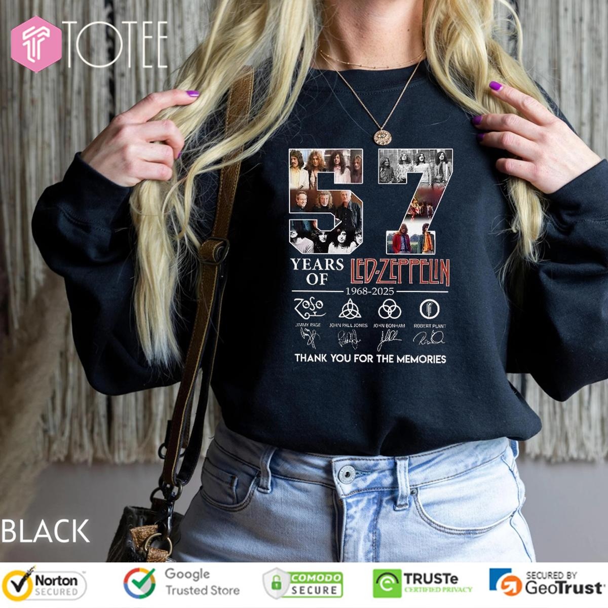 57 Years Of Led Zeppelin 1968-2025 Signatures sweatshirt